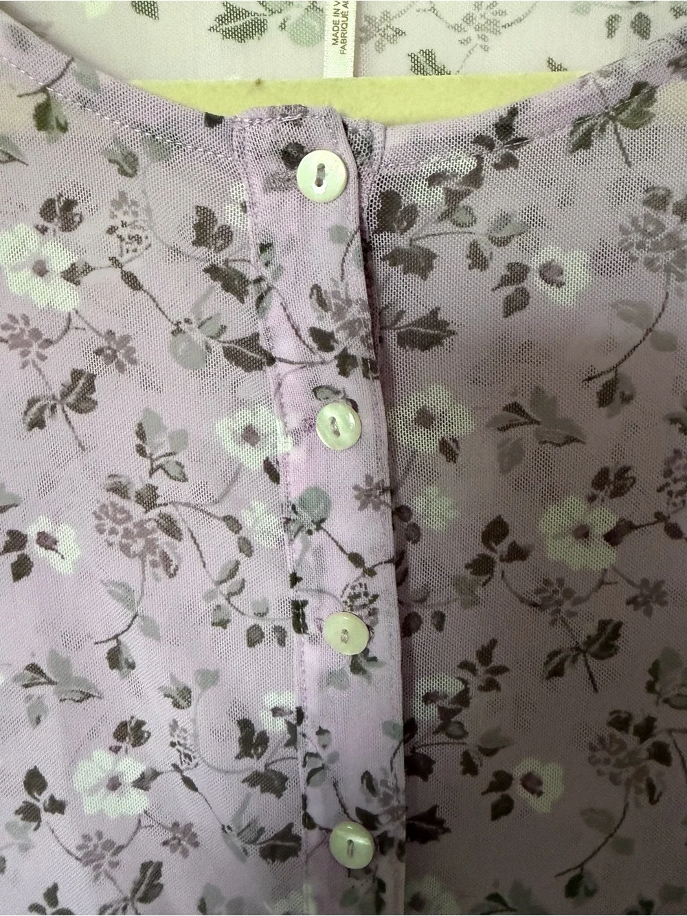 Free People Lilac Floral Button-Front Long Sleeve Shirt